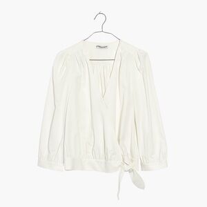 NWT Madewell Wrap Cotton Top in Pure White XS